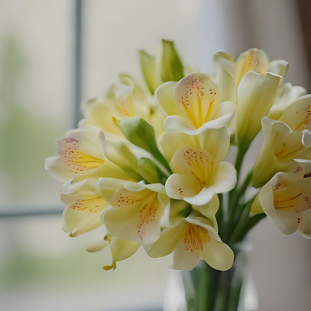 ваза из желтых и белых цветов со словом " b " внизу