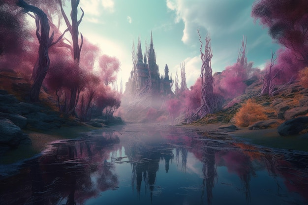 Vast fantasy landscape Generate Ai