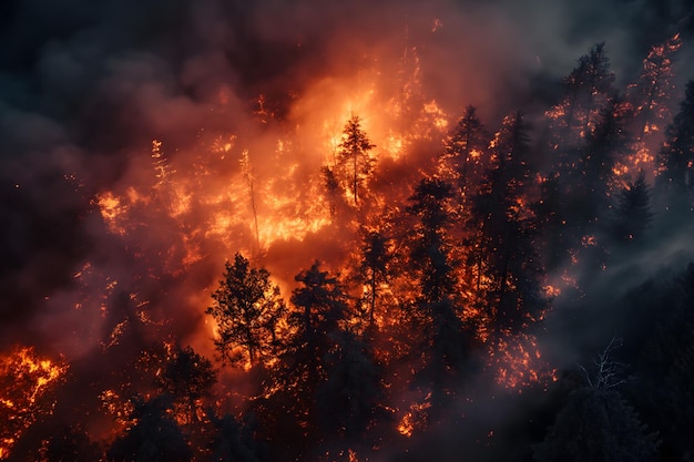 Vast Forest Engulfed in Massive Fire