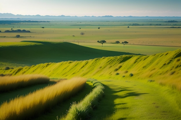 Foto la vasta prateria sembra lontana bella fotografia di sfondo della carta da parati dell'ambiente naturale