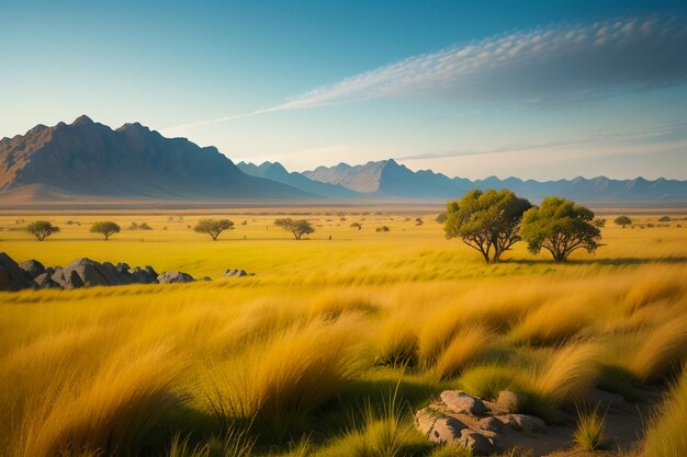The vast grassland looks far away beautiful natural environment wallpaper background photography