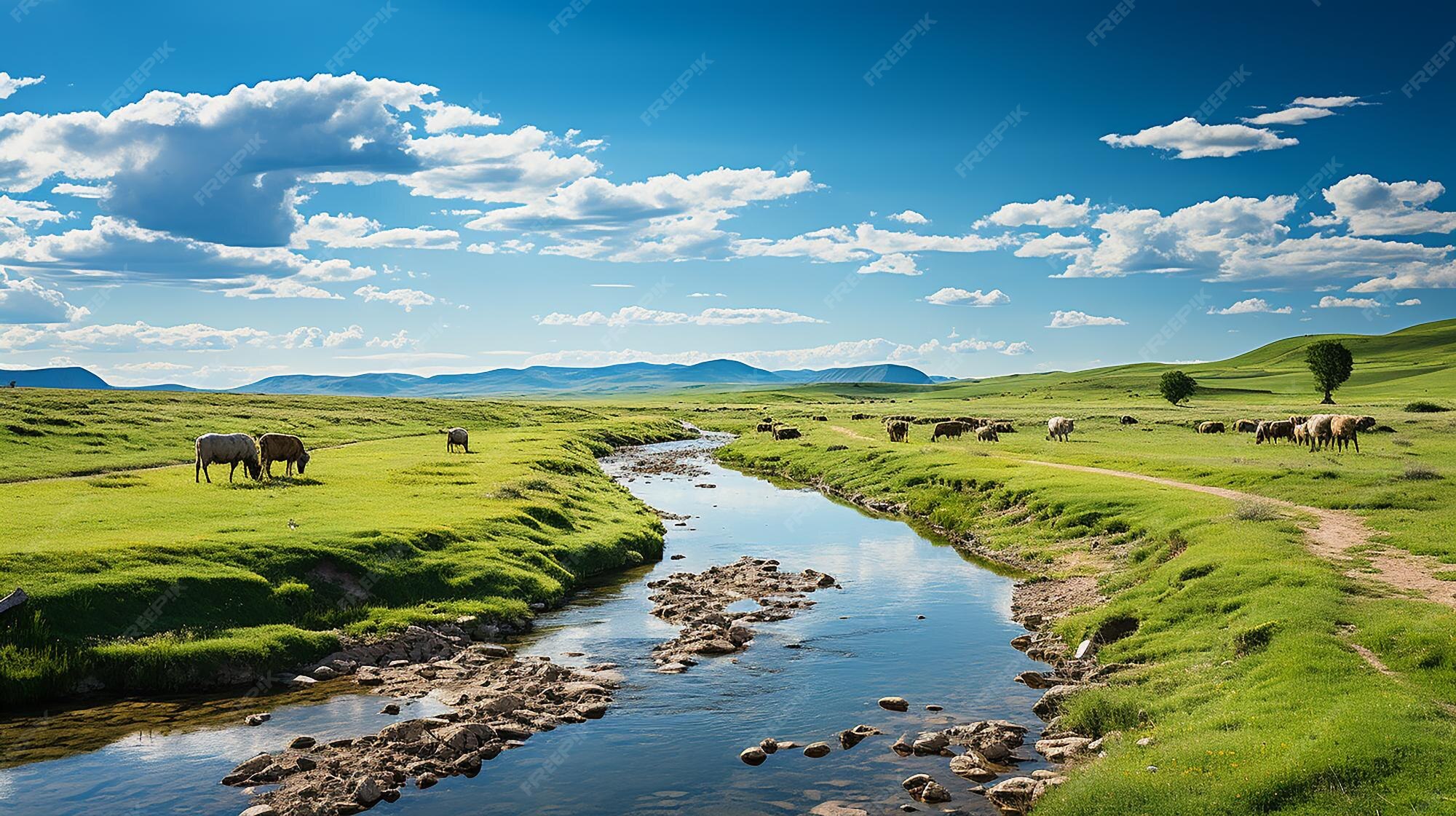 Premium AI Image Vast_Grasslands_of_Inner_Mongolia_with_No_Mountains