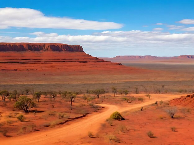 A vast rugged landscape of the Australia