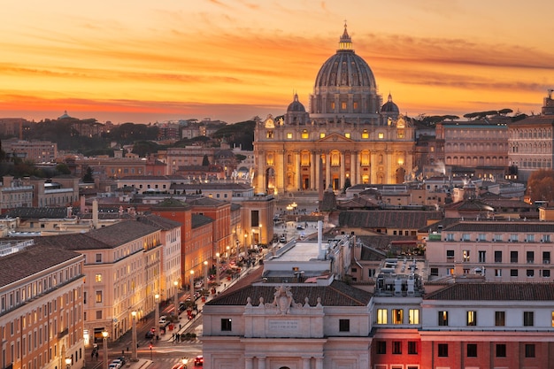 Vatican City skyline with St Peter's Basilica