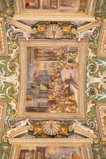 Vatican city, Vatican - June 22, 2018: Art fresco in Vatican museum