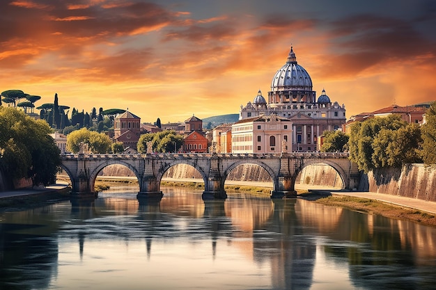 Photo vatican cityscape picturesque view