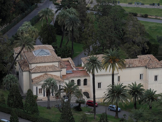 vatican gardens saint peter basilica rome view from rooftop detail