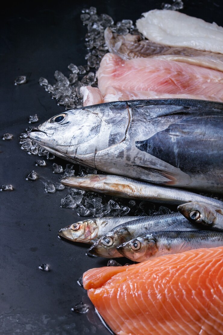 生の新鮮な魚の風刺
