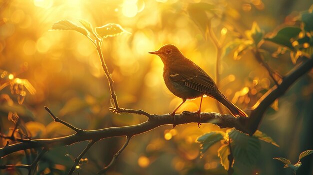 vbirds Enchanting Forest Closeup in Vibrant Colors