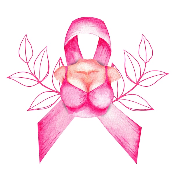 Foto vecht tegen borstkanker roze lint