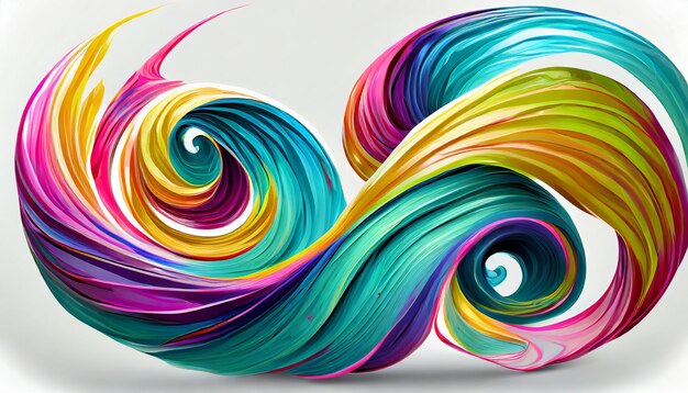 Vector 3D Paint Curl Abstract Spiral Brush Stroke Flowing Ribbon Digitale vloeibare inkt artistiek de