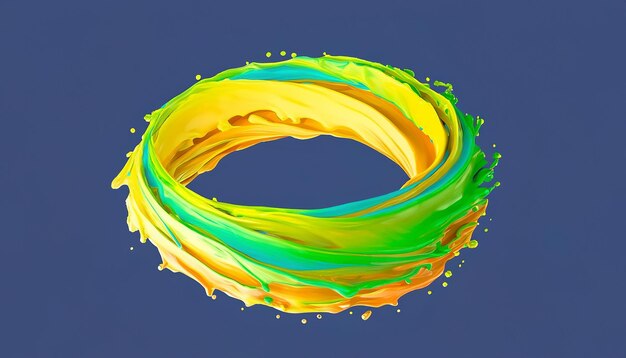 Vector 3D Paint Curl Abstract Spiral Brush Stroke Flowing Ribbon Shape Digital Liquid Ink Dynami