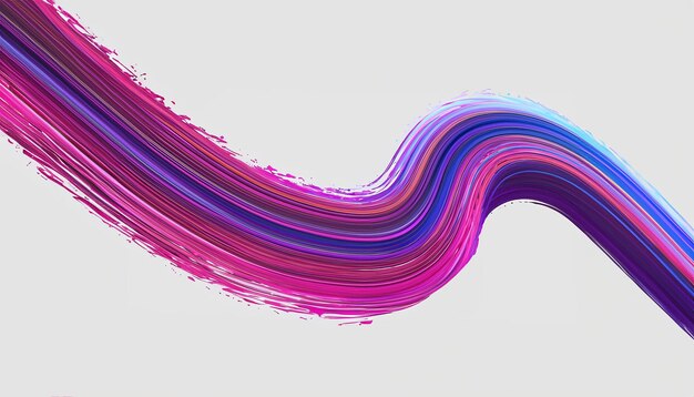 Vector 3D Paint Curl Abstract Spiral Brush Stroke Flowing Ribbon Shape Digital Liquid Ink