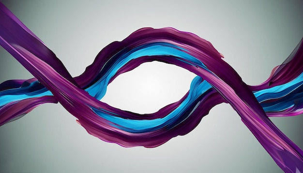 Photo vector 3d paint curl abstract spiral brush stroke flowing ribbon shape digital liquid ink