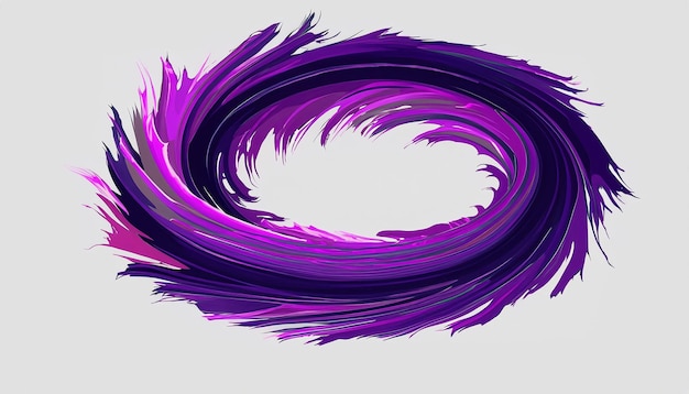 Photo vector 3d paint curl abstract spiral brush stroke flowing ribbon shape digital liquid ink