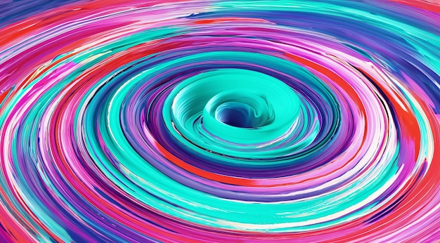 Photo vector 3d paint curl abstract spiral brush stroke flowing ribbon shape digital liquid ink