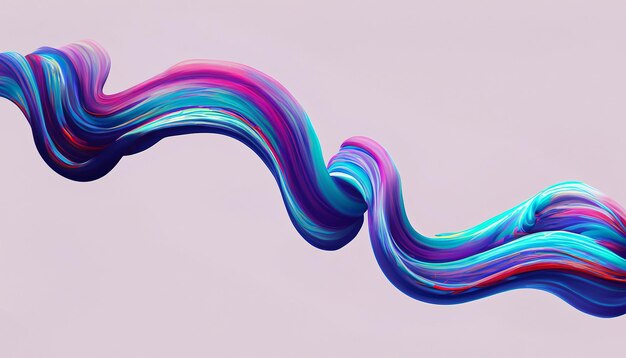 Photo vector 3d paint curl abstract spiral brush stroke flowing ribbon shape digital liquid ink