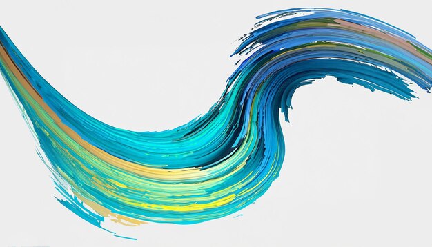 Photo vector 3d paint curl abstract spiral brush stroke flowing ribbon shape digital liquid ink