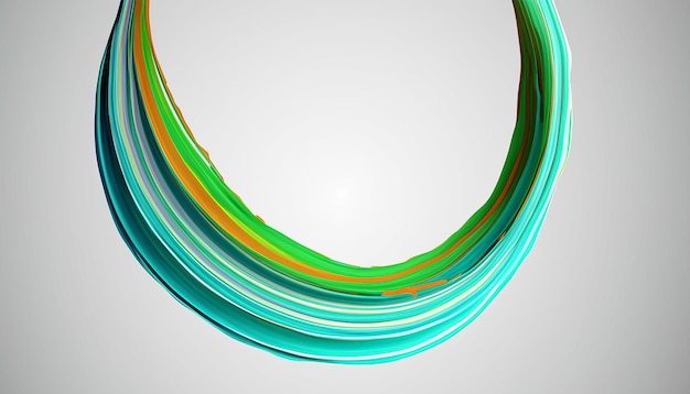Vector 3D Paint Curl Abstract Spiral Brush Stroke Flowing Ribbon Shape Digital Liquid Ink