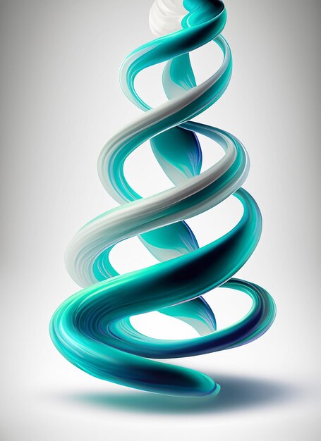 Foto vector 3d paint curl abstract spiral brush stroke flowing ribbon shape digital liquid ink (inchiostro liquido digitale)