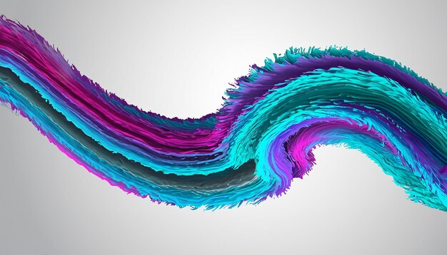 Vector 3D verf Curl abstracte spiraal penseelstreek vloeiende lintvorm digitale vloeibare inkt