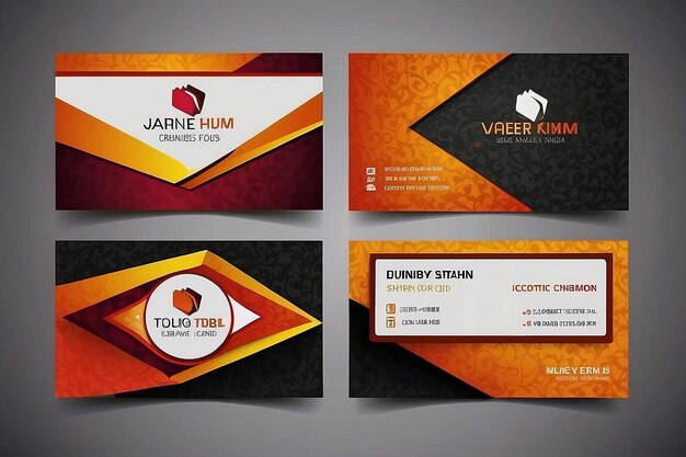 Photo vector abstract creative business cards set template