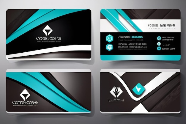 Photo vector abstract creative business cards set template