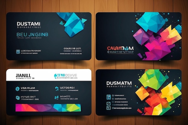 vector abstract creative business cards set template