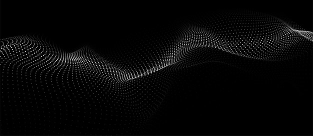 Photo vector abstract futuristic background big data visualization dynamic wave of particles