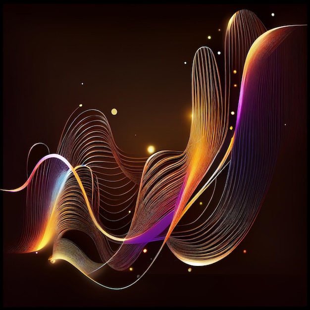 Vector abstract light lines wavy flowing dynamic in colors isolated for concept of generative ai