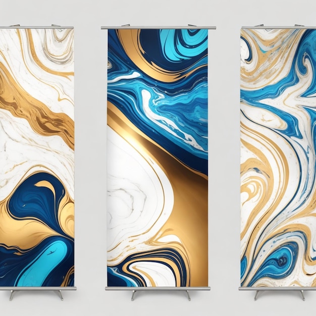 vector abstract marble texture banners set