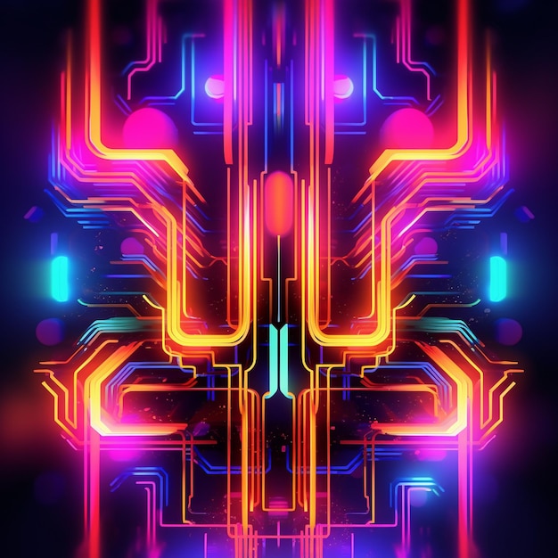 Photo vector abstract neon lights background design