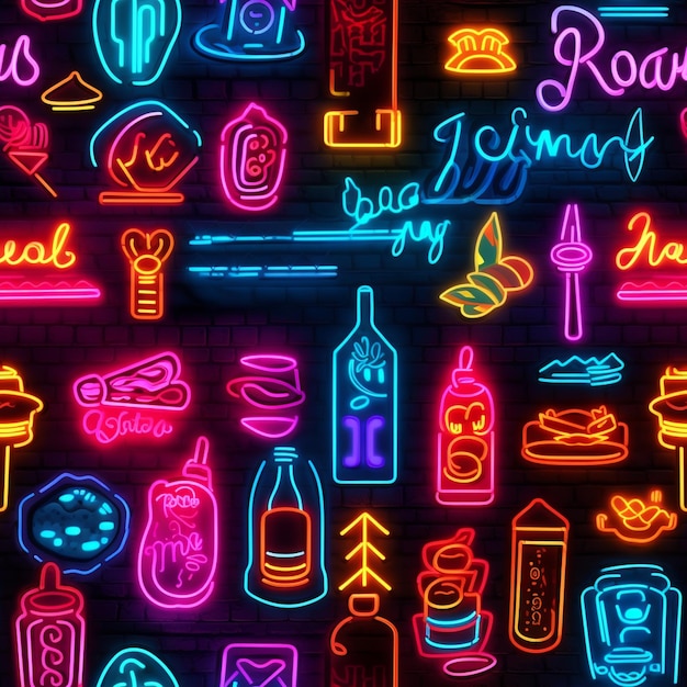 Photo vector abstract neon lights background design