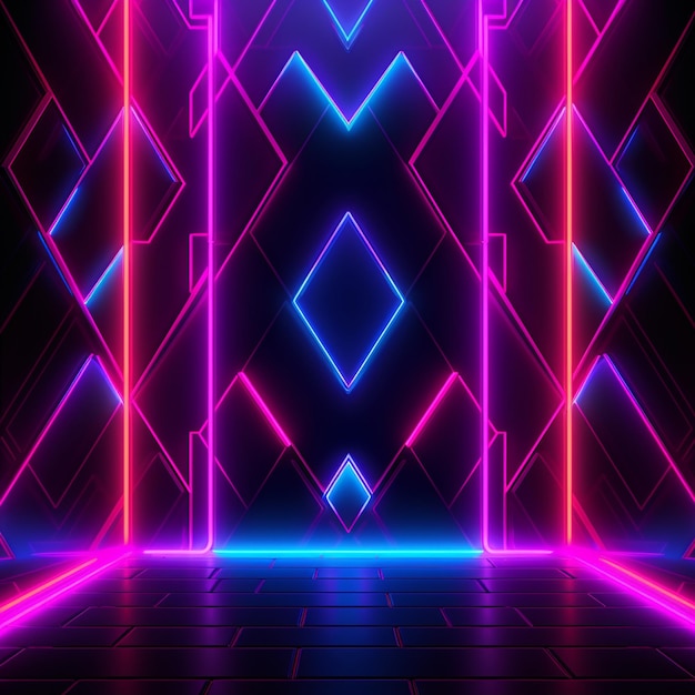 Vector abstract neon lights background design