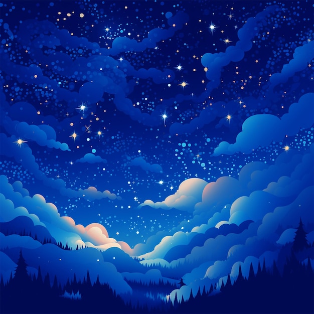 vector abstract starry night sky background