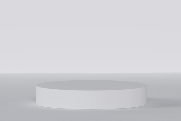 Фото Векторная абстрактная белая и серая 3d-комната с набором реалистичных белых пьедесталов подиума