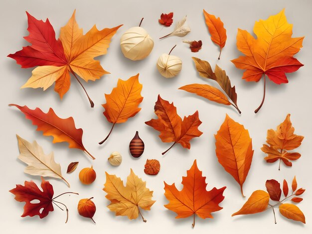 Foto vector abstracte herfst set set herfst decoratieve elementen voor uw ontwerp