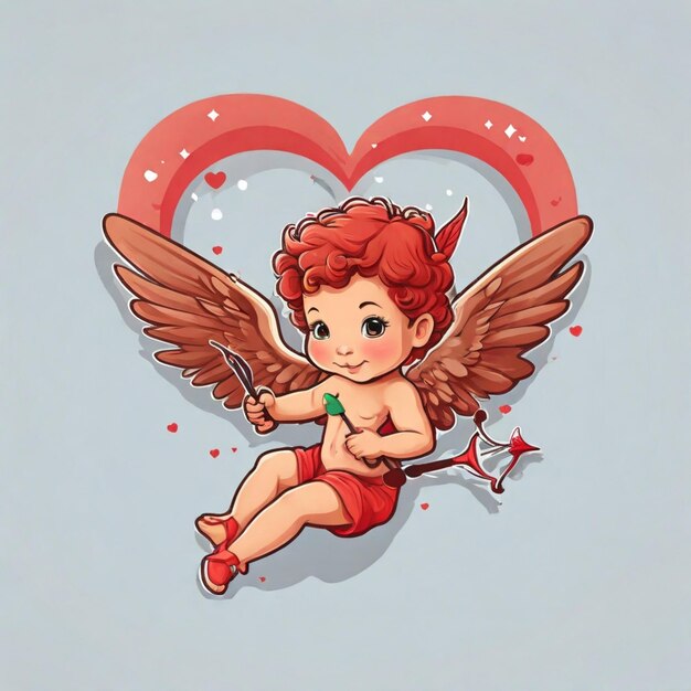 Foto vector achtergrond van de cartoon cupido