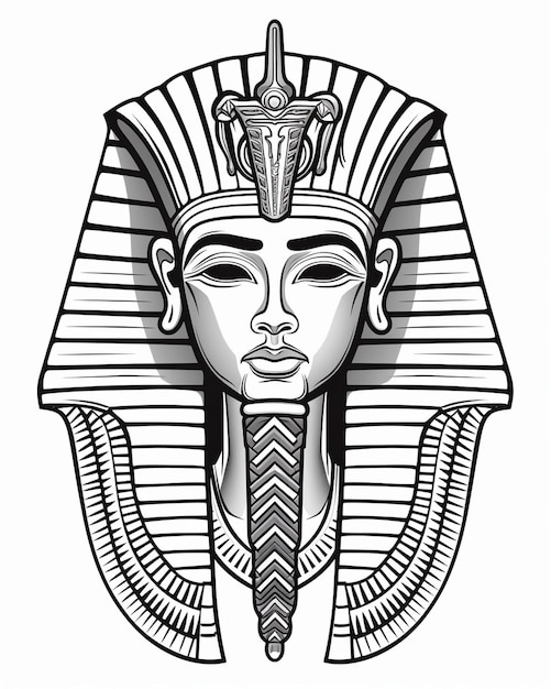 Vector ancient egypt god vintage logo line art concept black and white color hand drawn illustration