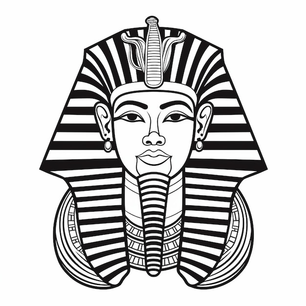 Vector ancient egypt god vintage logo line art concept black and white color hand drawn illustration