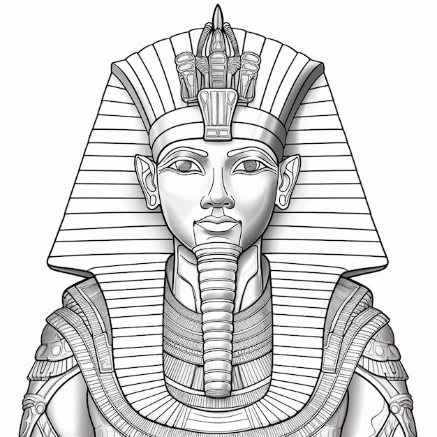 Photo vector ancient egypt god vintage logo line art concept black and white color hand drawn illustration