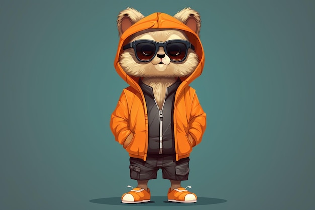 vector animal character wearing cool clothes