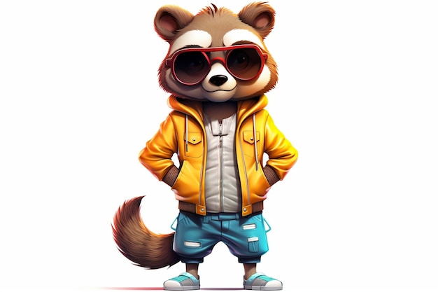 vector animal character wearing cool clothes