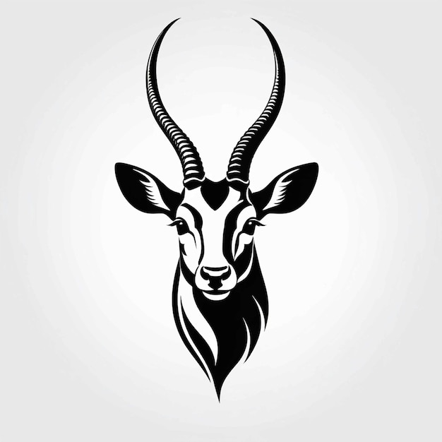 Foto vector antelope hoofd logo ontwerp geïsoleerd op de achtergrond