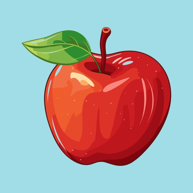 Фото Иллюстрация иконы мультфильма векторного яблока