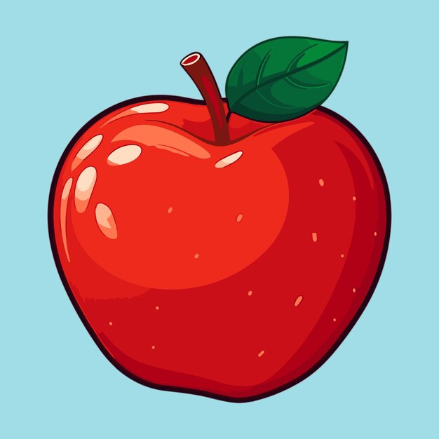 vector apple fruit cartoon icoon illustratie