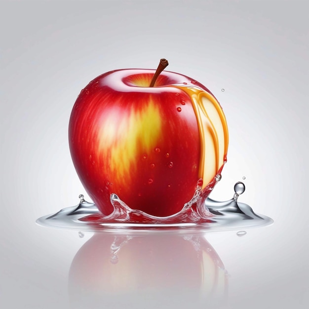 Vector apple melting Hyper Realistic