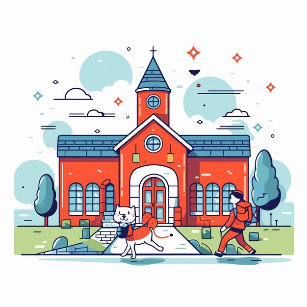 Vector art about education study and school