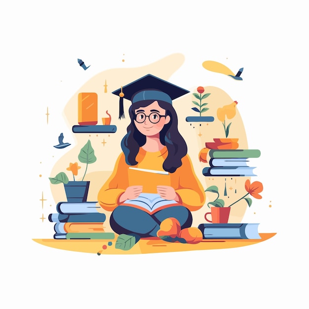 Vector art about education study and school