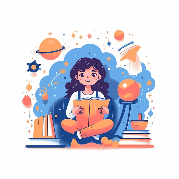 Vector art about education study and school